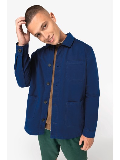 Casaco worker masculino ecol�gico com efeito lavado