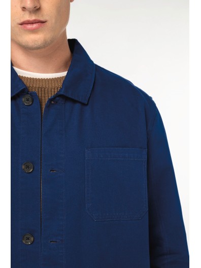 Casaco worker masculino ecol�gico com efeito lavado