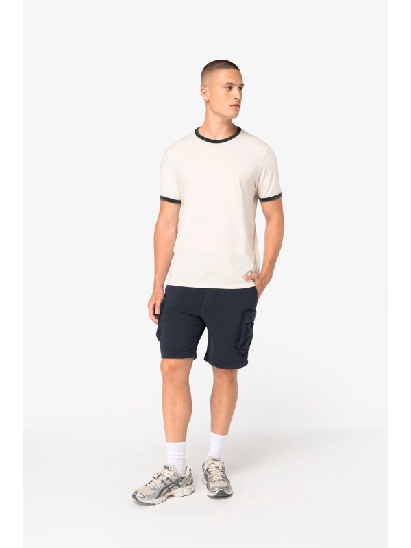 T-shirt ringer eco-respons�vel com contrastes e aspecto lavado de homem
