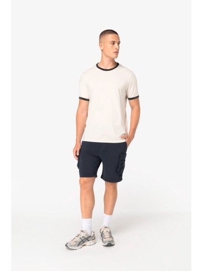 T-shirt ringer eco-respons�vel com contrastes e aspecto lavado de homem