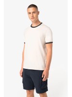 T-shirt ringer eco-responsável com contrastes e aspecto lavado de homem