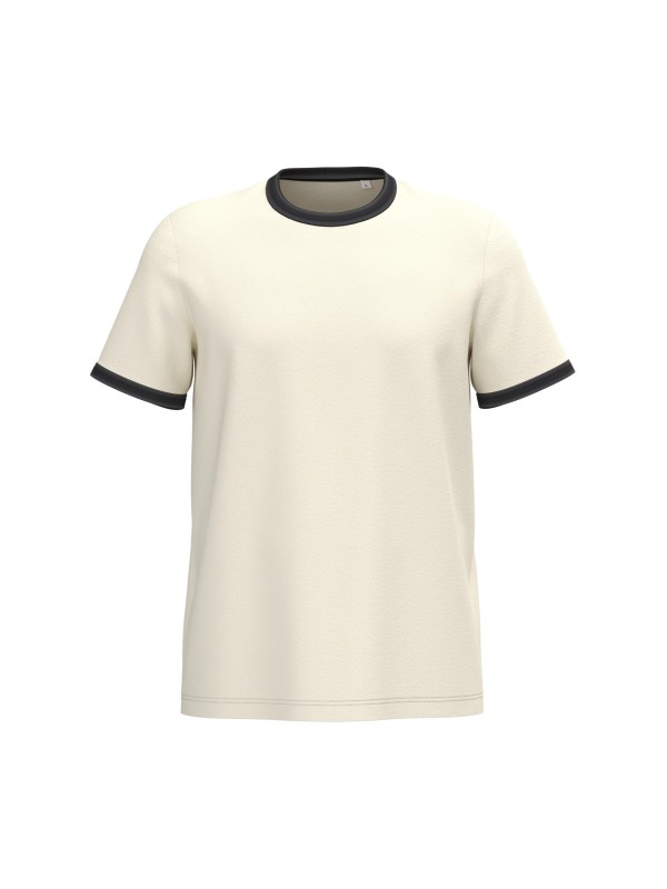 T-shirt ringer eco-responsável com contrastes e aspecto lavado de homem