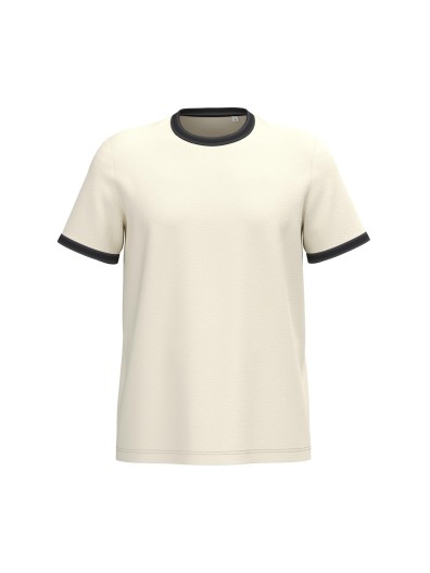 T-shirt ringer eco-respons�vel com contrastes e aspecto lavado de homem