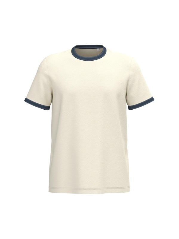 T-shirt ringer eco-responsável com contrastes e aspecto lavado de homem