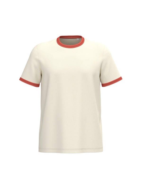 T-shirt ringer eco-responsável com contrastes e aspecto lavado de homem
