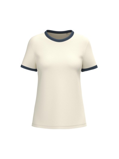 T-shirt ringer eco-responsável com contrastes e aspecto lavado de senhora T-shirt ringer eco-responsável com contrastes e aspecto lavado de senhora
