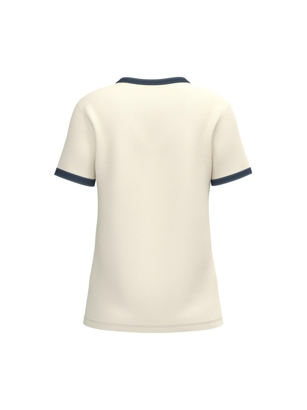 T-shirt ringer eco-respons�vel com contrastes e aspecto lavado de senhora