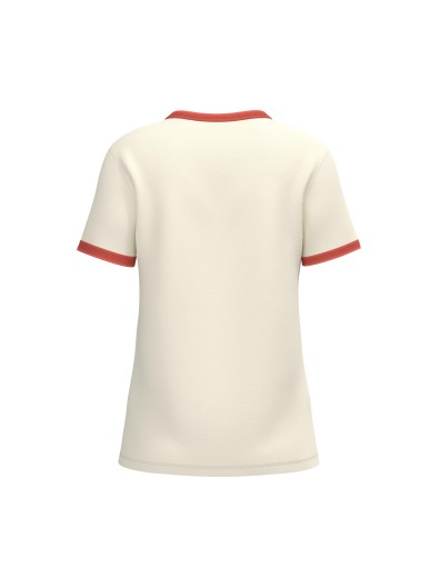 T-shirt ringer eco-respons�vel com contrastes e aspecto lavado de senhora