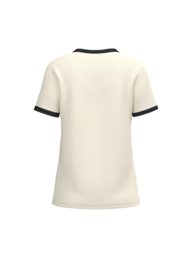 T-shirt ringer eco-respons�vel com contrastes e aspecto lavado de senhora
