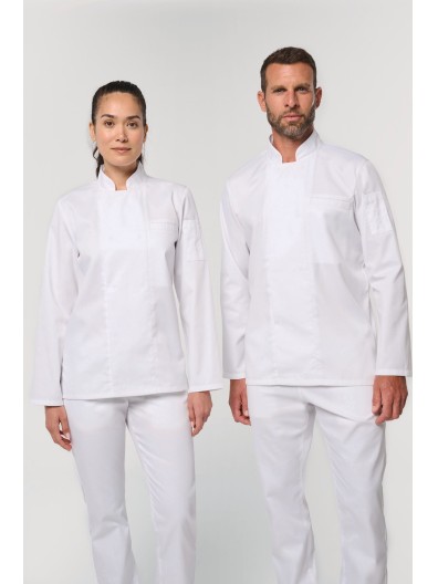 Jaleca de chef eco-respons�vel e respir�vel de manga comprida unissexo